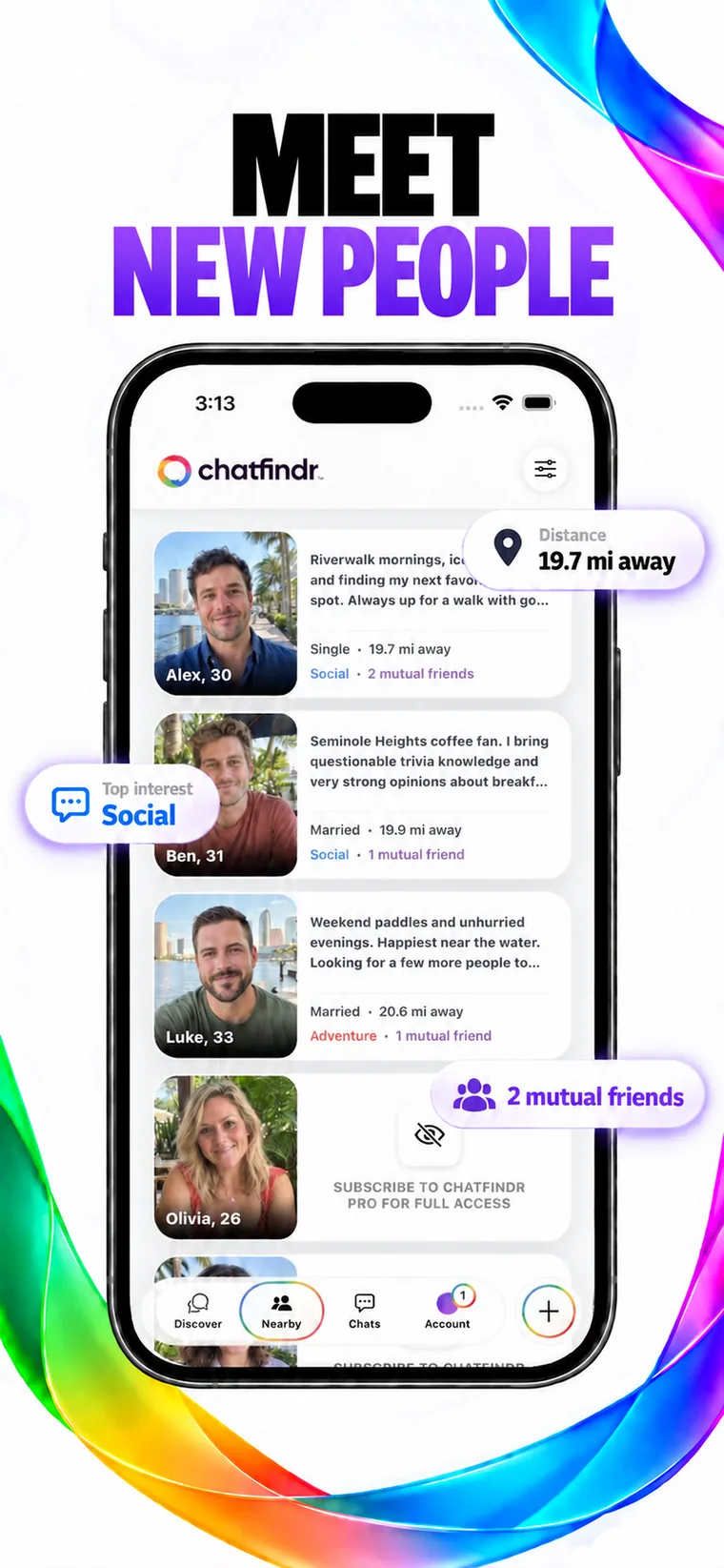 ChatFindr screenshot: Meet new people